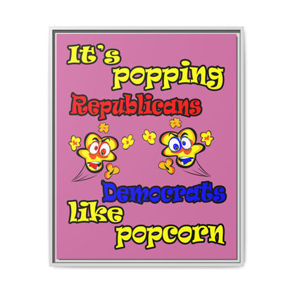popping like popcorn - framed canvas art (light pink)