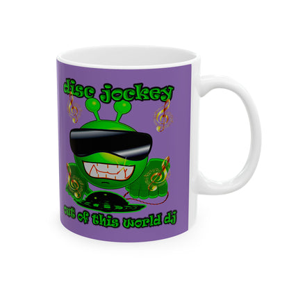 disc jockey - White Mug (light purple)