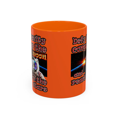 defy conquer reach - Accent Mug (orange)