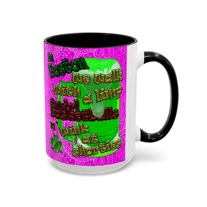 celtics logo - Accent Mug (pink swirl)