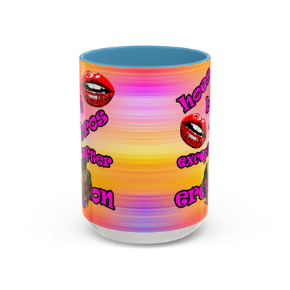 hoes b4 bros - Accent Mug (color blur)