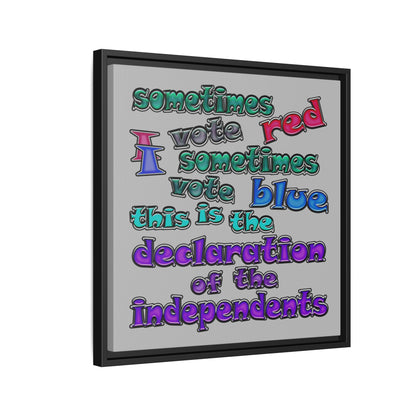 declaration of the independents - framed canvas art (light grey)