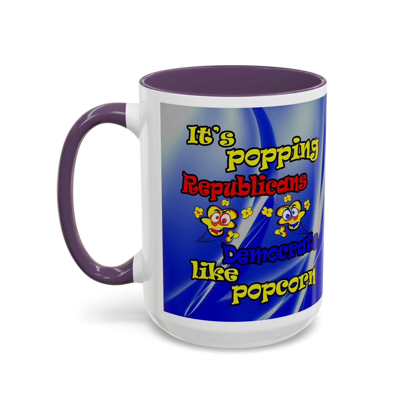 popping like popcorn - Accent Mug (blue-white wave)