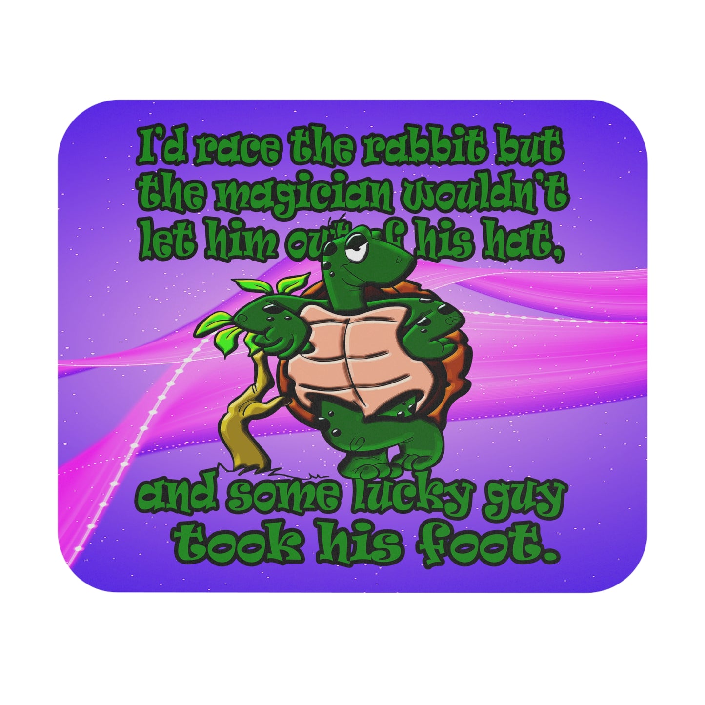 turtle race - Mouse Pad (Rectangle) (purple-pink wave)