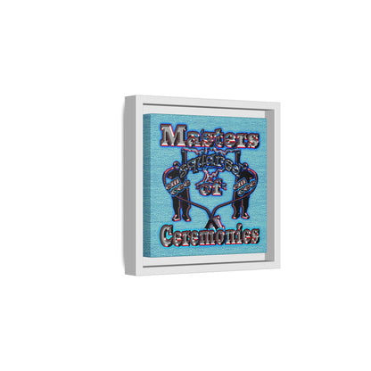 em cee squared - framed canvas art (faded blue)