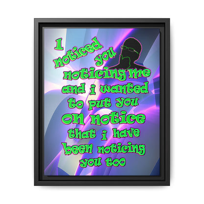 noticed you noticing - framed canvas art (grey-pink wave)