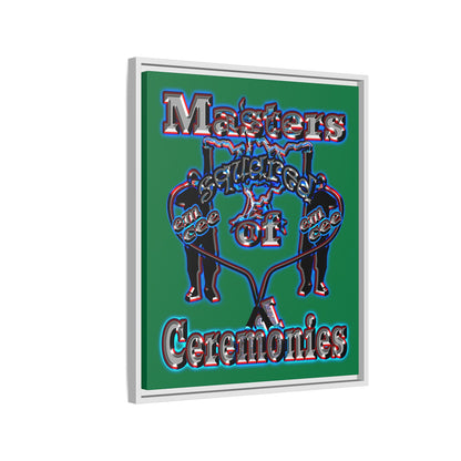 em cee squared - framed canvas art (dark green)