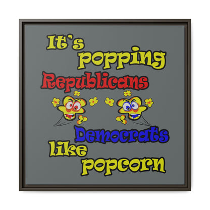 popping like popcorn - framed canvas art (dark grey)