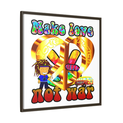 love peace - framed canvas art (white)
