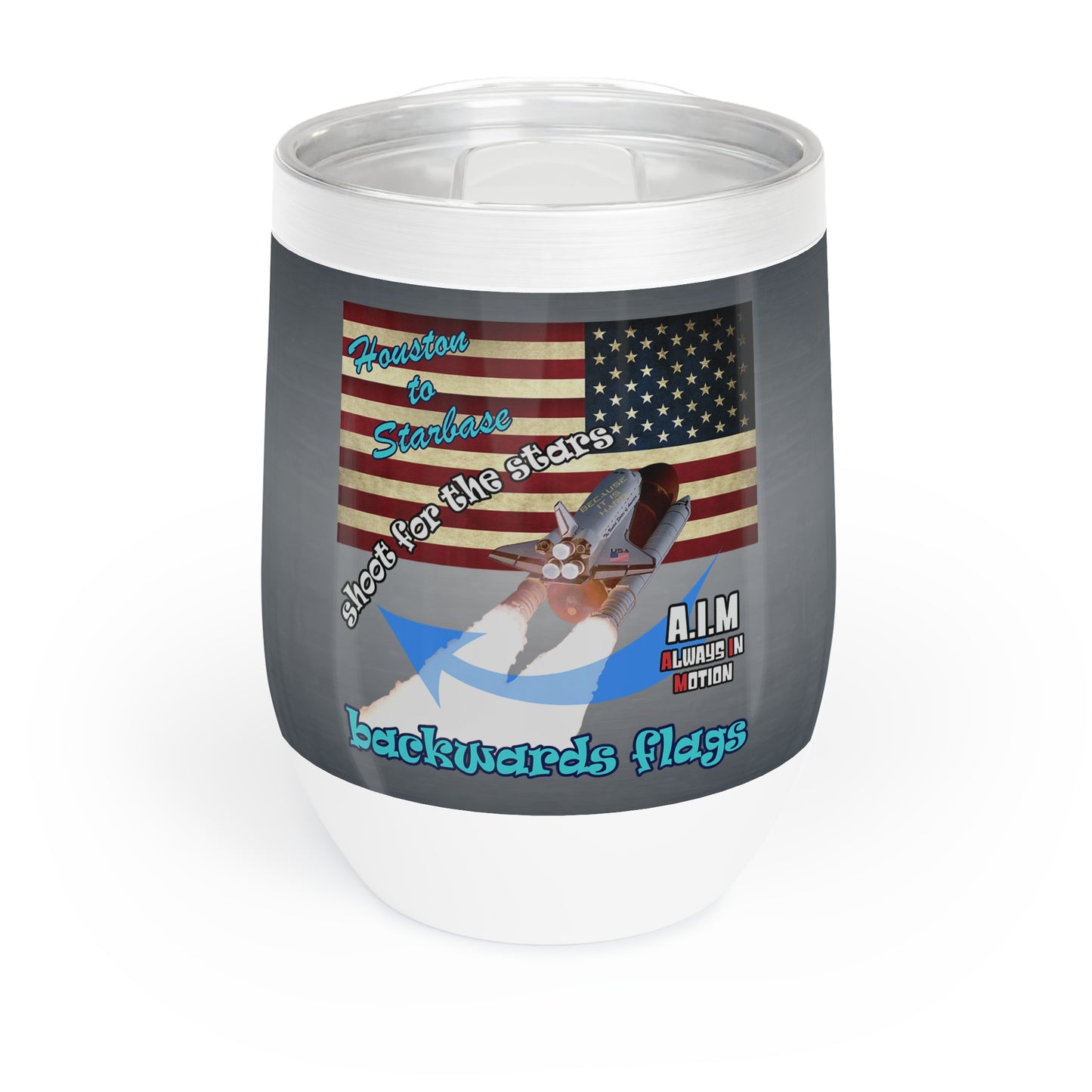 shoot for the stars - Chill Wine Tumbler (grey-light grey)