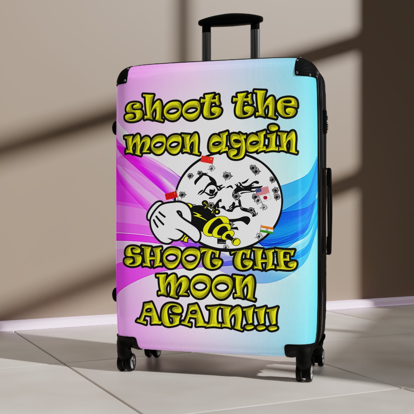 shoot the moon again - Suitcase (light blue-pink wave)