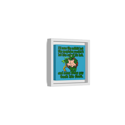 turtle race - framed canvas art (turquoise)