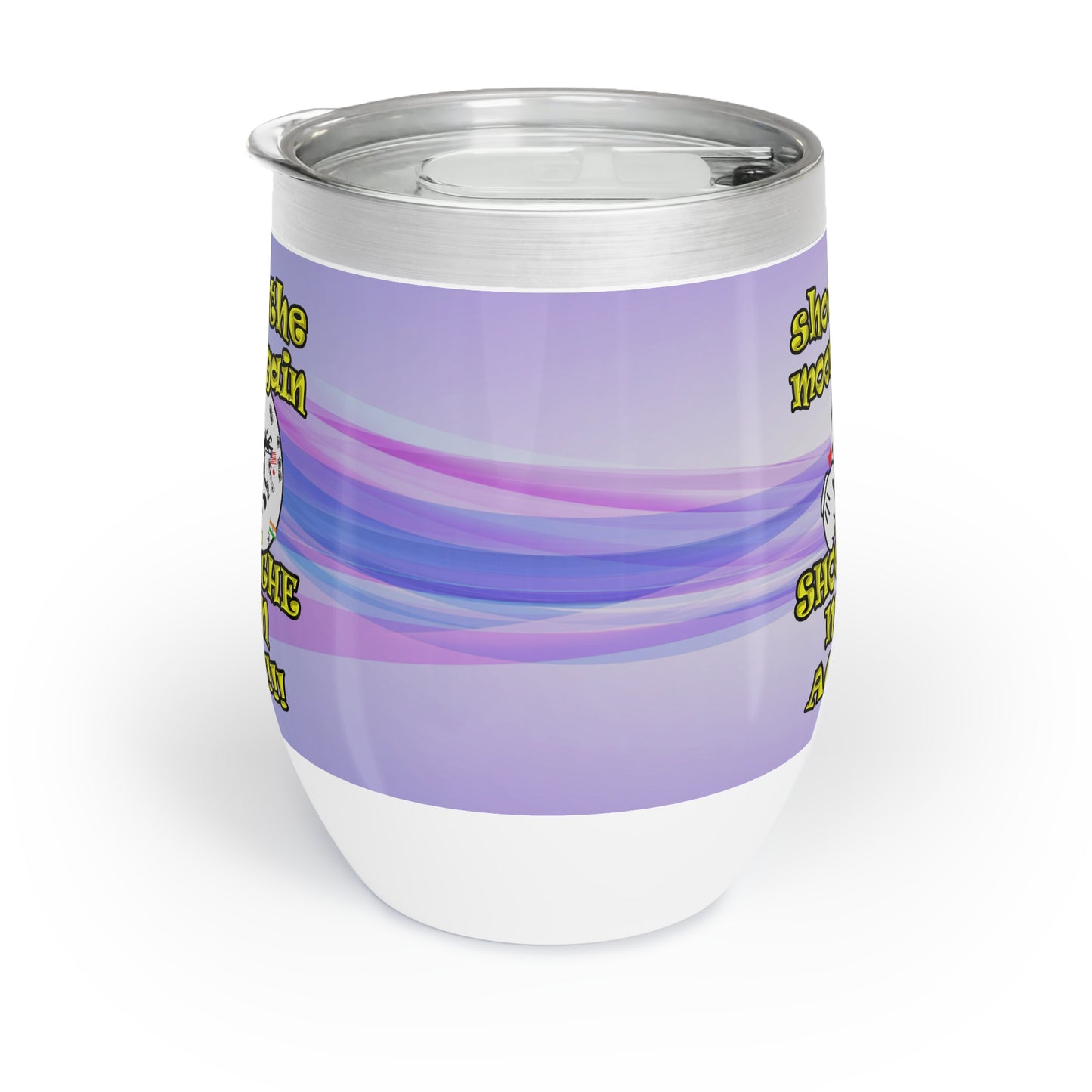 shoot the moon again - Chill Wine Tumbler (light blue-pink wave)