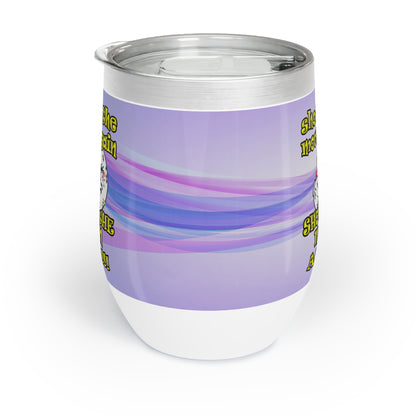 shoot the moon again - Chill Wine Tumbler (light blue-pink wave)