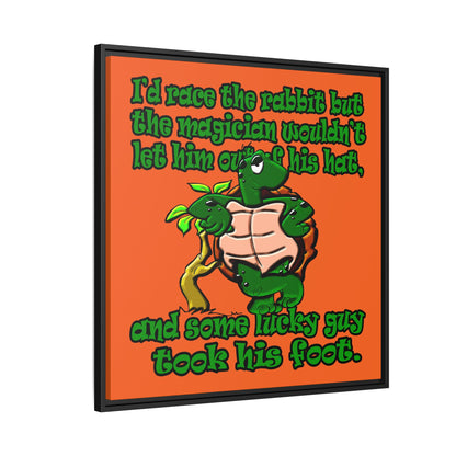 turtle race - framed canvas art (orange)