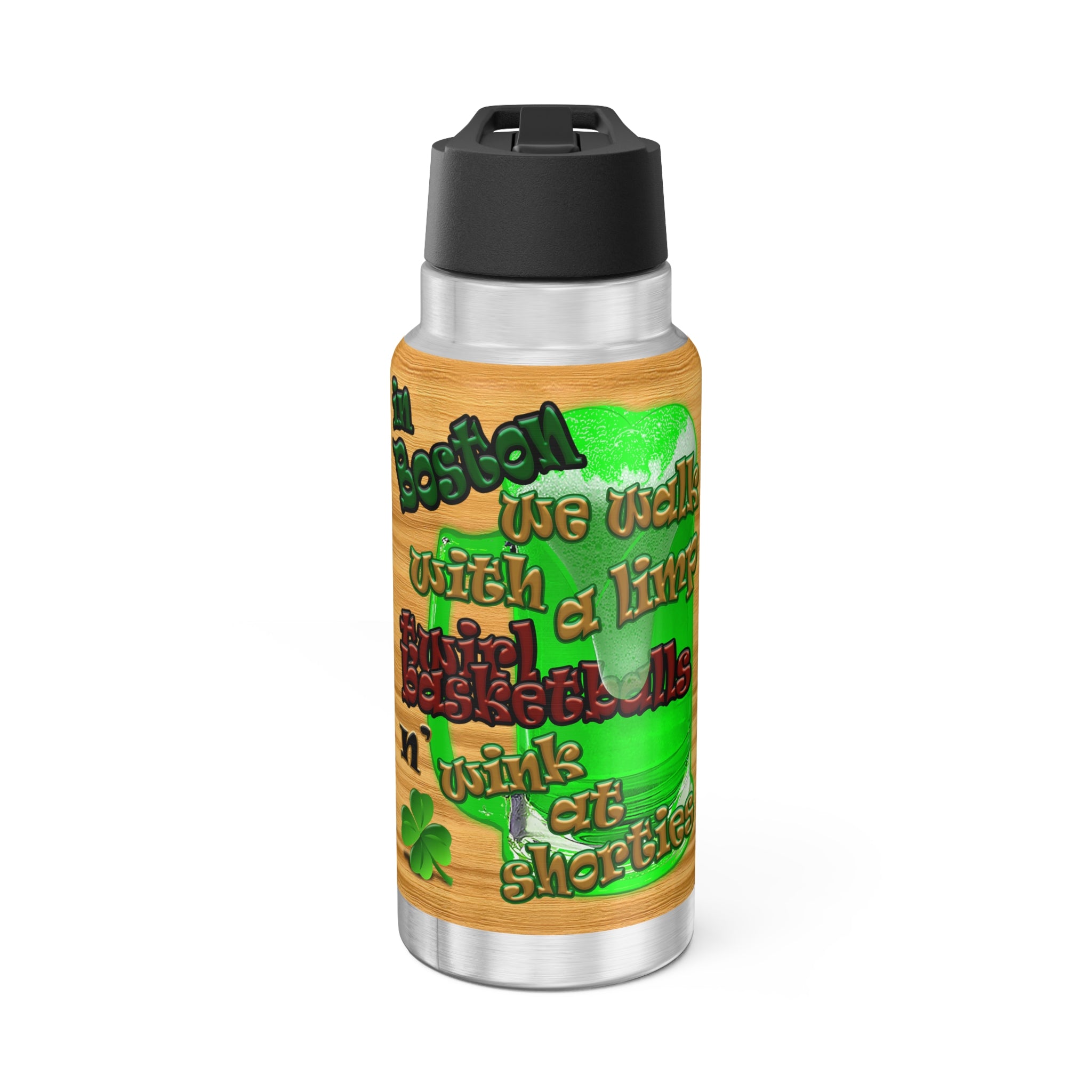 celtics logo - Gator Tumbler, 32oz  (butterscotch wood finish)