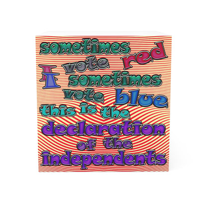 declaration of the independents - note cube (yellow-orange wave)
