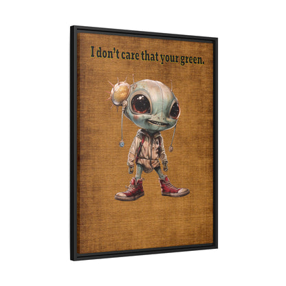 I don't care that your green - framed canvas art (brown papyrus)
