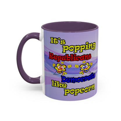 popping like popcorn - Accent Mug (light blue-pink wave)