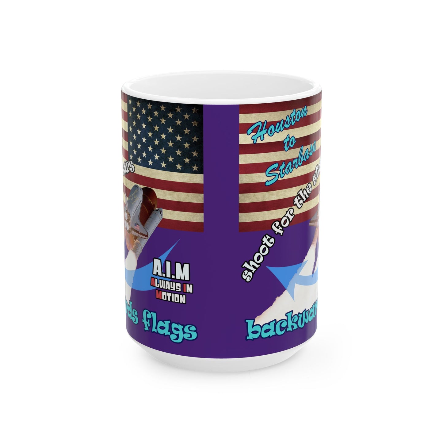 shoot for the stars - White Mug (purple)