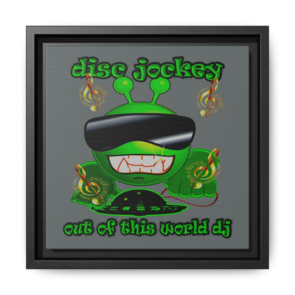 disc jockey - framed canvas art (dark grey)