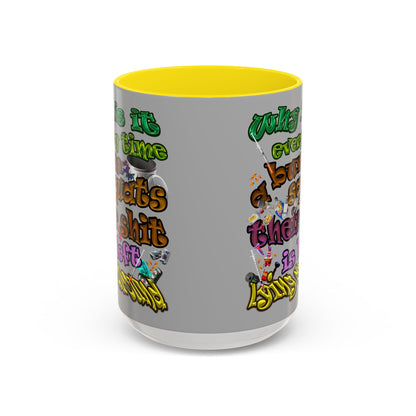 the bum's shit - Accent Mug (light grey)