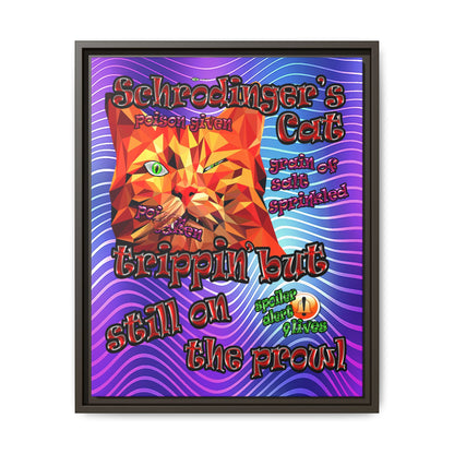 schrodinger's cat - framed canvas art (purple wave)