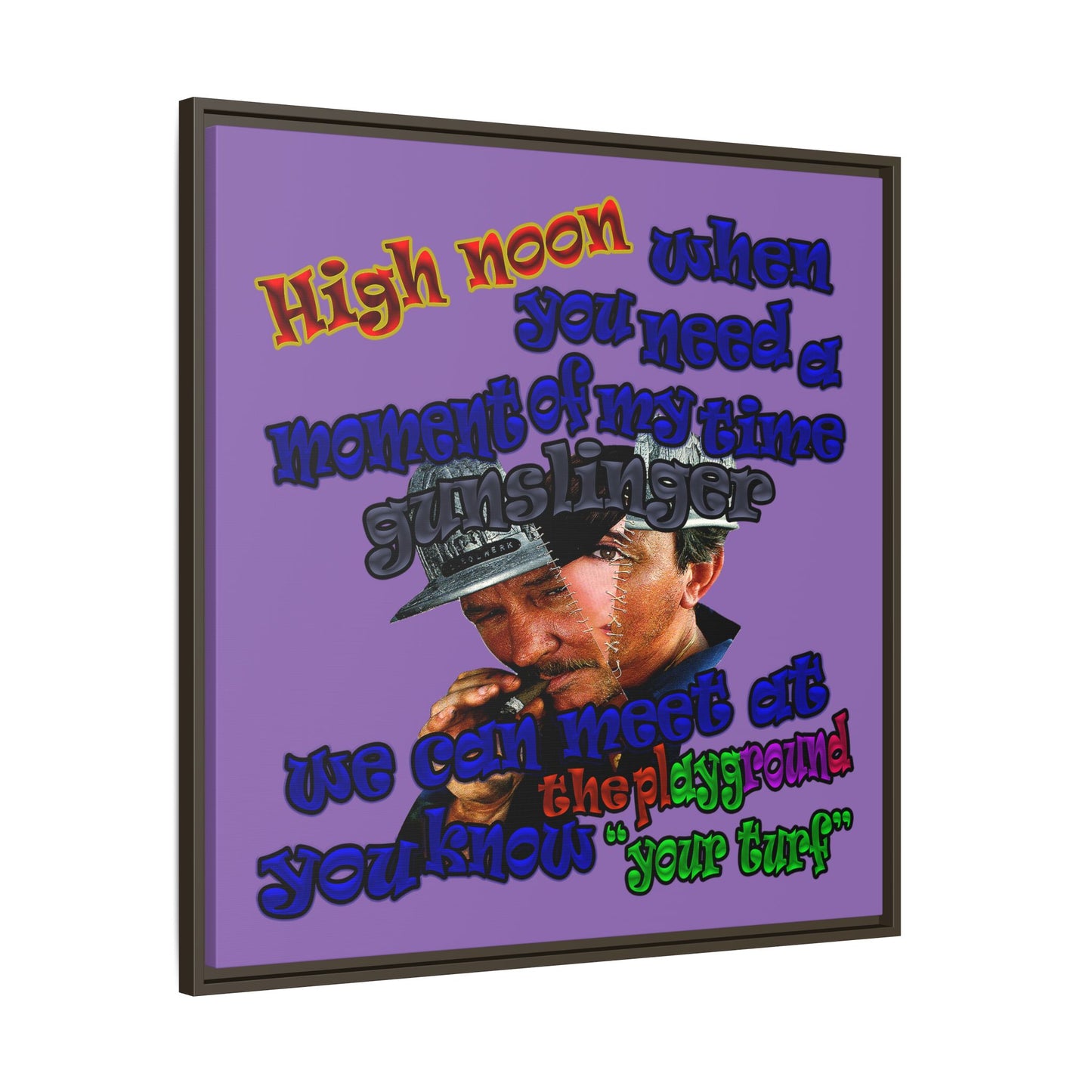 high noon - framed canvas art (light purple)