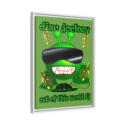 disc jockey - framed canvas art (green)
