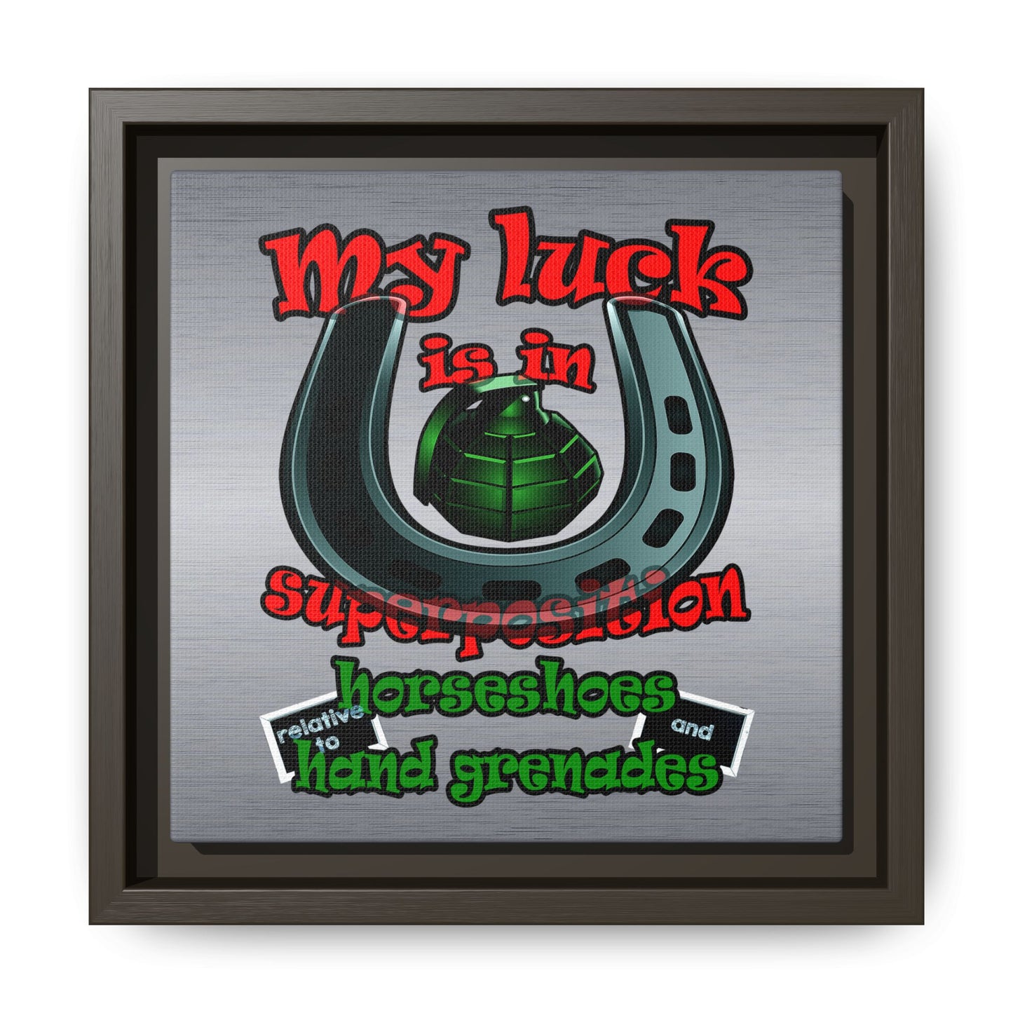 my luck - framed canvas art (brushed nickel)