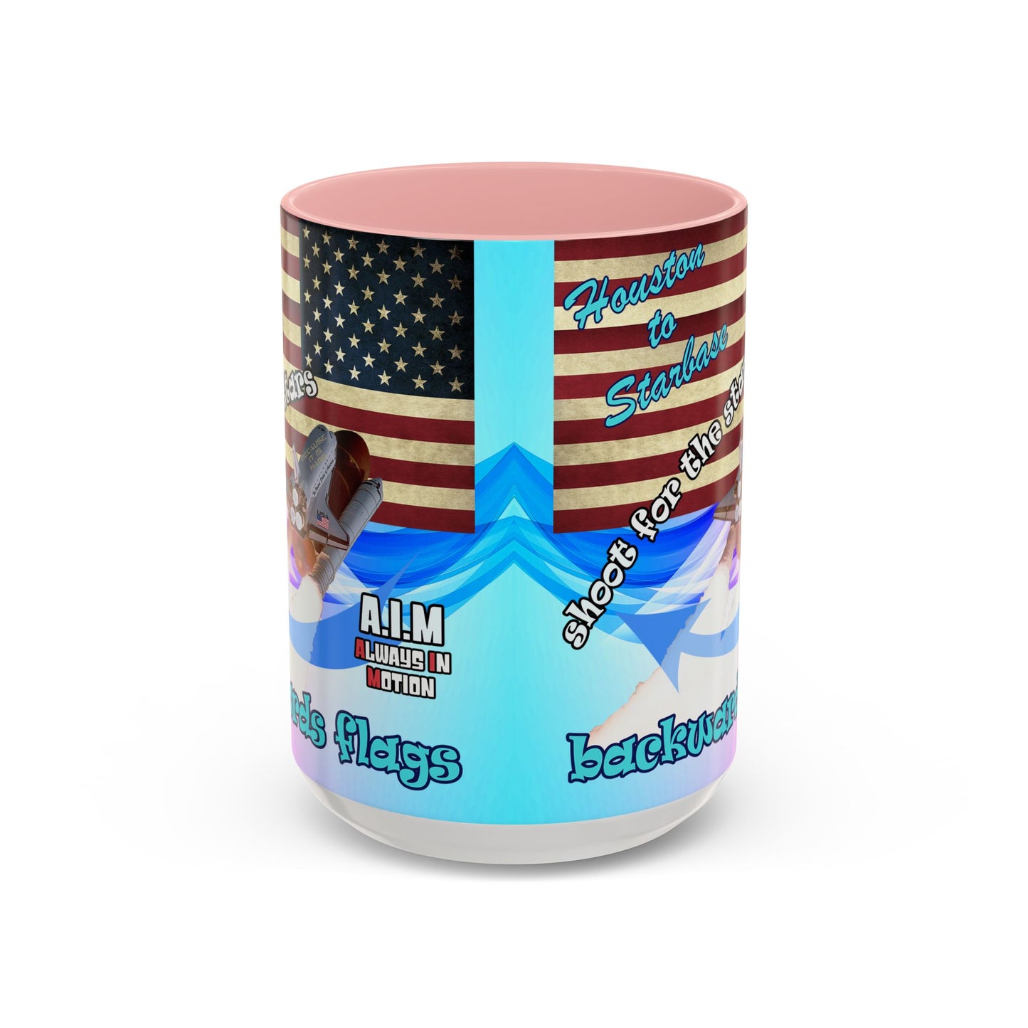 shoot for the stars - Accent Mug (light blue-pink wave)