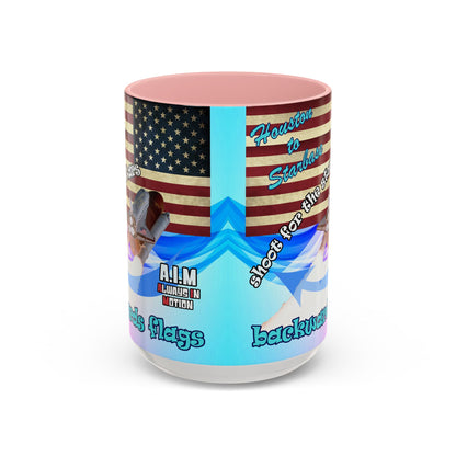 shoot for the stars - Accent Mug (light blue-pink wave)