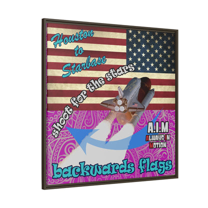 shoot for the stars - framed canvas art (pink swirl)