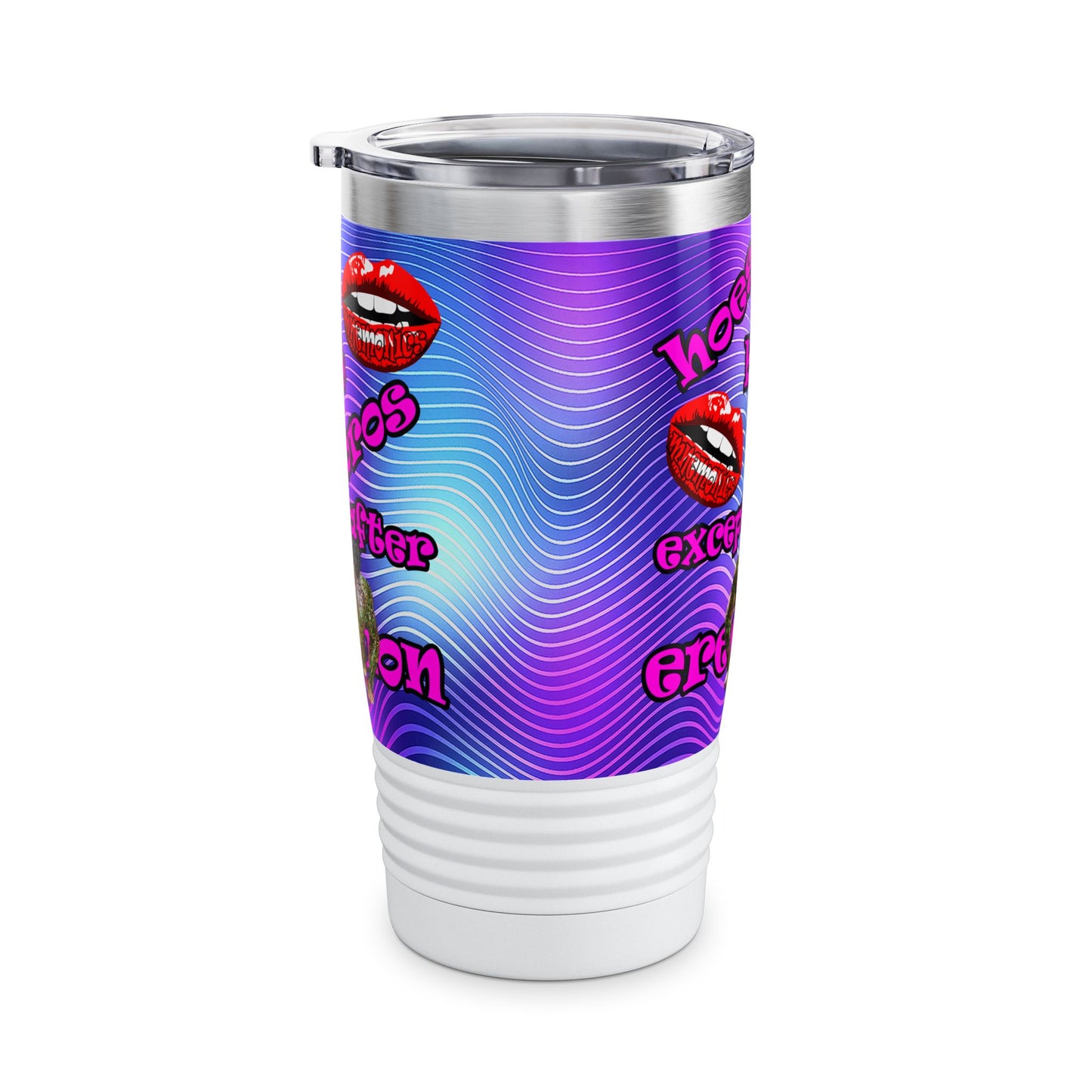 hoes b4 bros - Ringneck Tumbler, 20oz (purple wave)