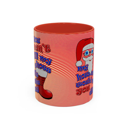 santa's shoes - Accent Mug (yellow-orange wave)