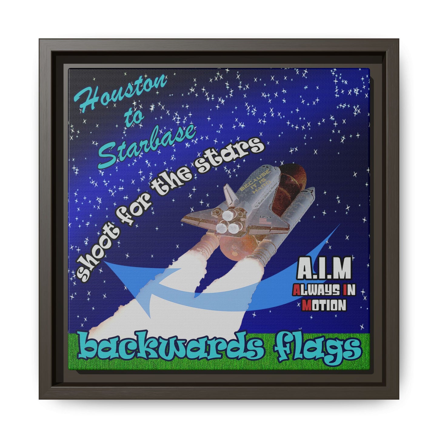 shoot for the stars - framed canvas art ('snoops' background)