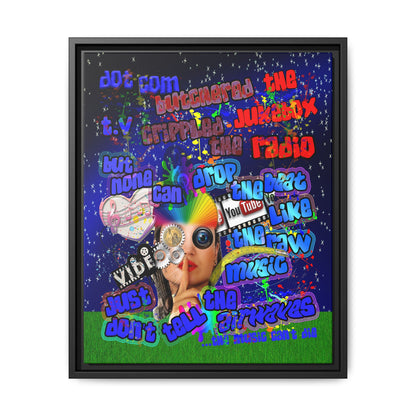 drop the beat - framed canvas art ('snoops' background)