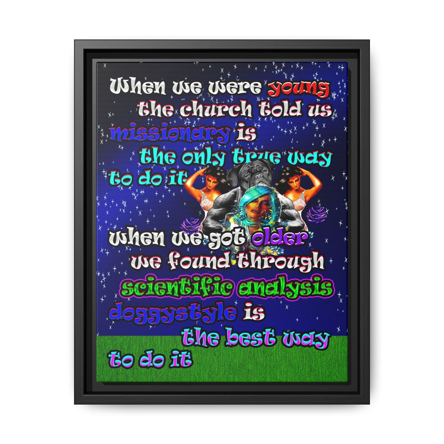 doggystyle - framed canvas art ('snoops' background)