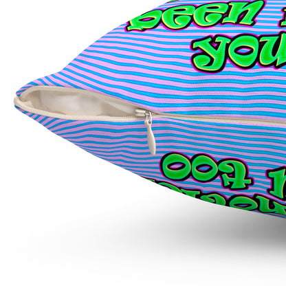 noticed you noticing - Spun Polyester Square Pillow - (light blue-purple wave)