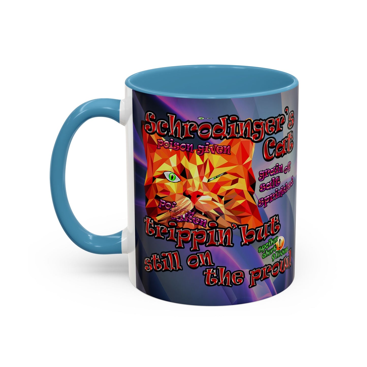 schrodinger's cat - Accent Mug (grey-pink wave)