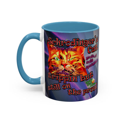 schrodinger's cat - Accent Mug (grey-pink wave)