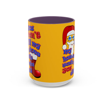 santa's shoes - Accent Mug (yellow)