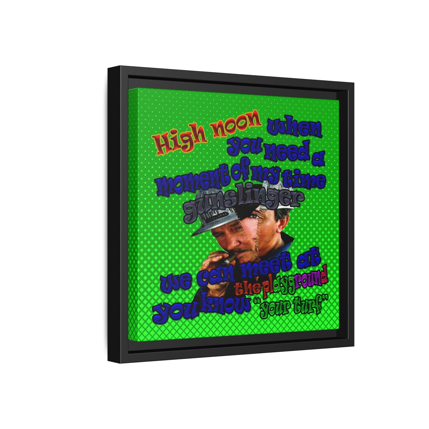 high noon - framed canvas art (logo green)