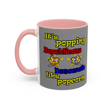 popping like popcorn - Accent Mug (grey)