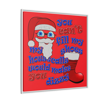 santa's shoes - framed canvas art (red)