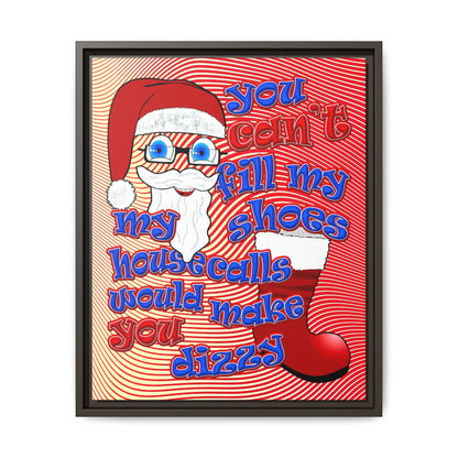 santa's shoes - framed canvas art (yellow-orange wave)