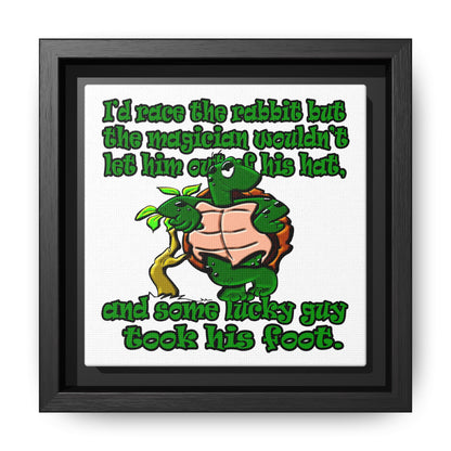 turtle race - framed canvas art (white)