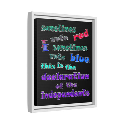 declaration of the independents - framed canvas art (black)