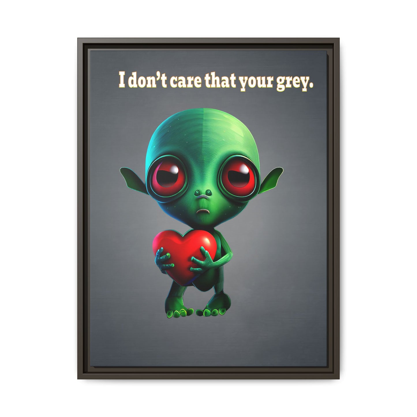 I don't care that your grey - framed canvas art (grey-light grey)