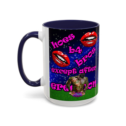 hoes b4 bros - Accent Mug ('snoops' background)